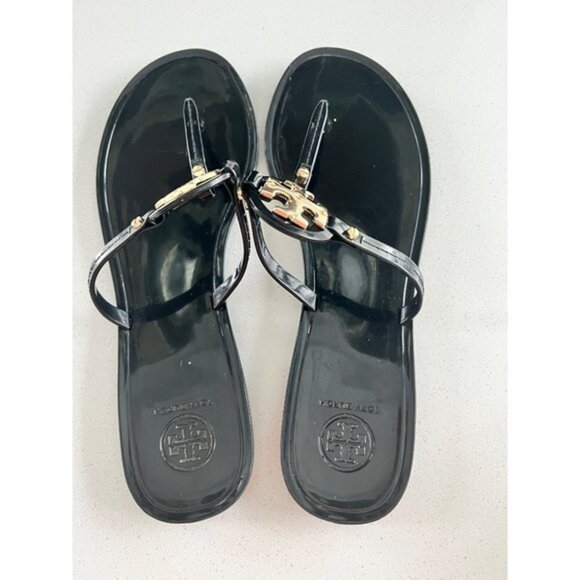 TORY BURCH MINI MILLER BLACK SLIDE SANDALS SIZE 10 - Picture 4 of 8